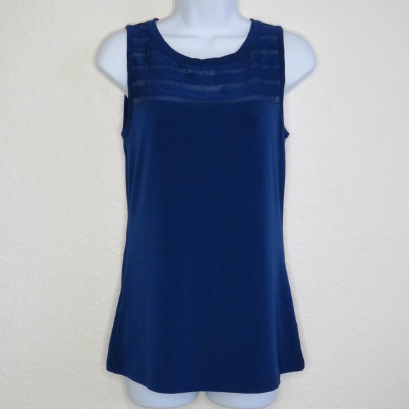 Banana Republic* Women's Sleeveless Boatneck Straight Hem Keyhole Blouse~ Small - Picture 1 of 7